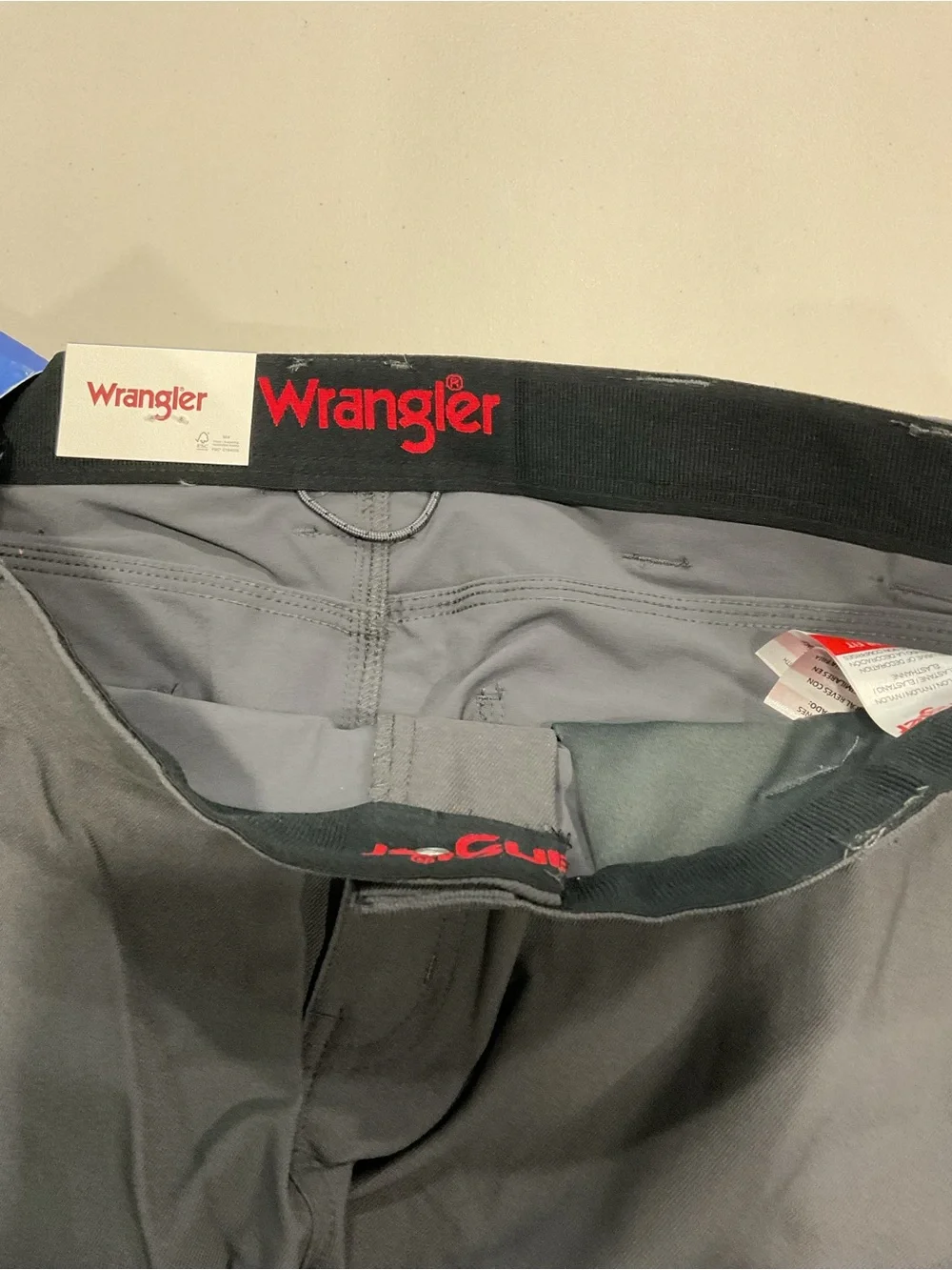 Wrangler Mens Performance Stretch Cargo Pants Grey Regular Fit 36x29 NEW